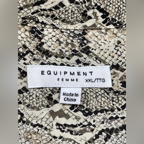 Equipment Slim Signature snake effect print silk shirt XXL - Picture 9 of 14